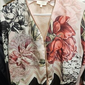 Ted Baker Pink Floral Zip Bomber Jacket